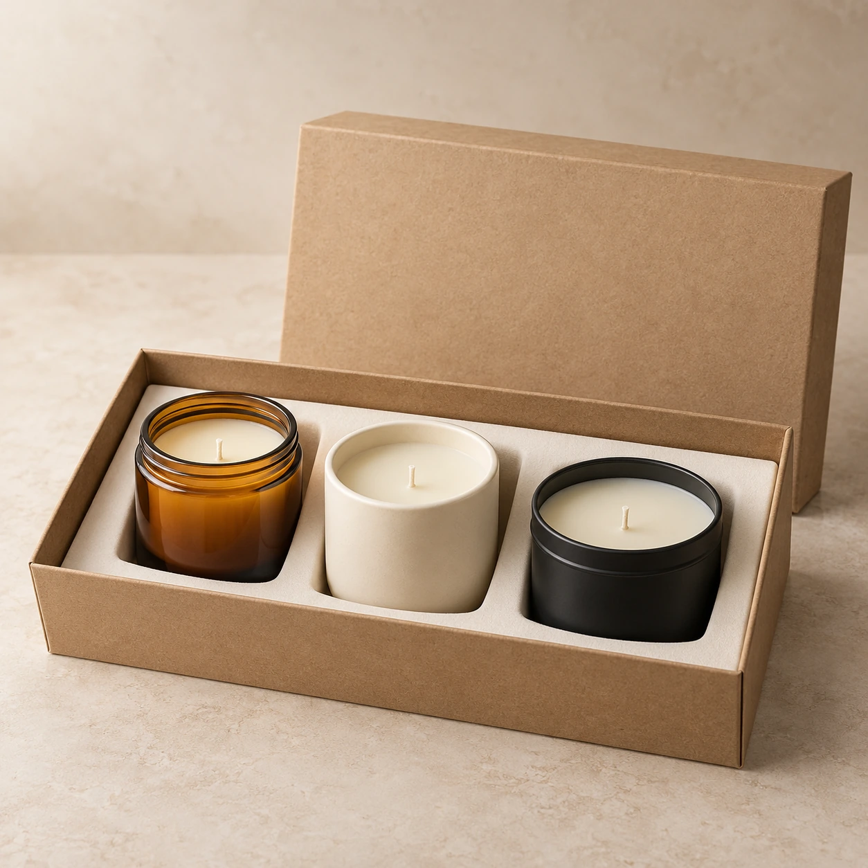 Custom scented candles in glass, ceramic and tin vessels 8