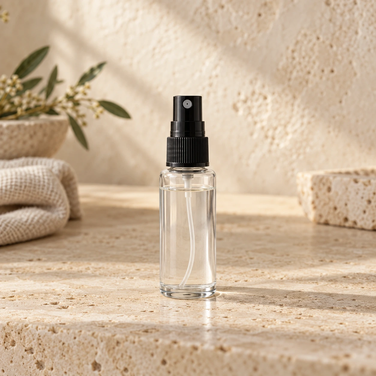 Fine-mist room and linen spray bottles in a clean product setting 6