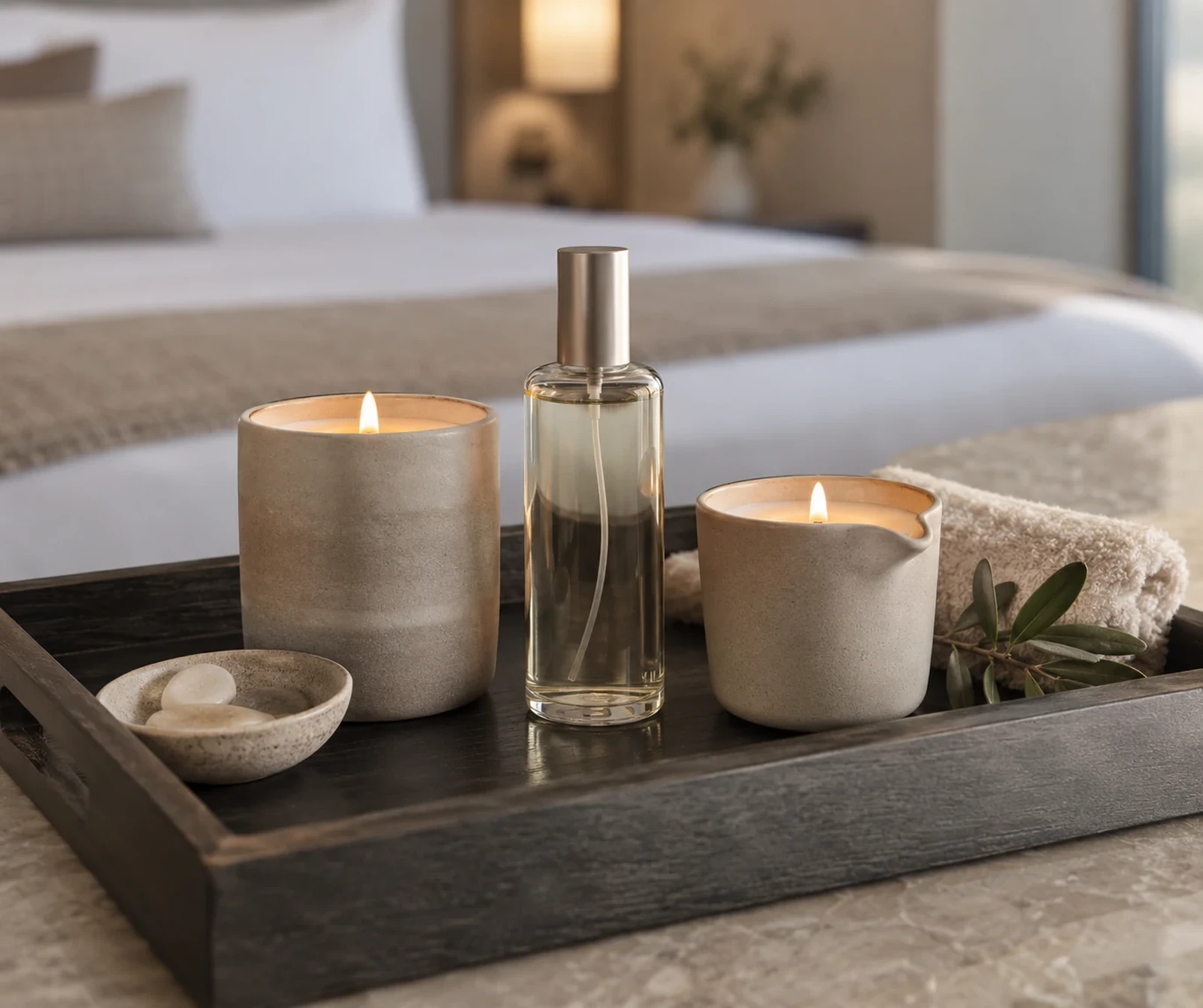 Coordinated fragrance collection for a hotel or spa